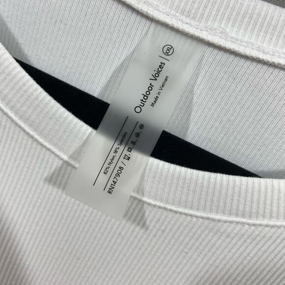 Outdoor Voices White Rib Long Sleeves Top Size XXL - Picture 6 of 6